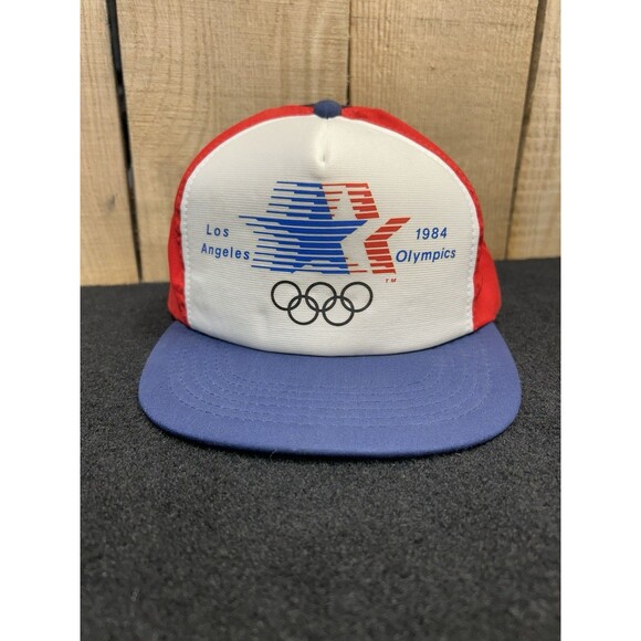 Vintage 1984 Los Angeles Olympics Snapback Mesh Hat/Cap Red White Blue USA - Picture 4 of 11